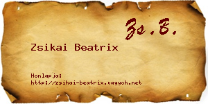 Zsikai Beatrix névjegykártya